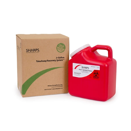 Sharps Compliance Replacement Cardboard Box with Label TakeAway Recovery System 2 Gallon