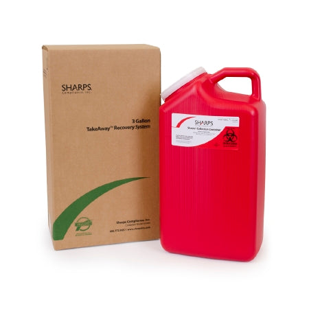 Sharps Compliance Replacement Cardboard Box with Label TakeAway Recovery System 3 Gallon