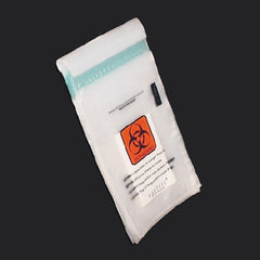 Globe Scientific Specimen Transport Bag with Document Pouch and Absorbent Pad 6 X 10 Inch Polyethylene Adhesive Closure Biohazard Symbol NonSterile