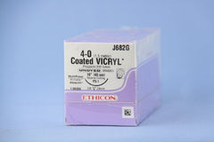J & J Healthcare Systems Suture with Needle Coated Vicryl™ Absorbable Coated Undyed Suture Braided Polyglactin 910 Size 4 - 0 18 Inch Suture 1-Needle 24 mm Length 3/8 Circle Reverse Cutting Needle