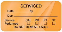 United Ad Label Pre-Printed Label Communication Fill In Orange Paper Serviced / Date _____By / Due __________ Serviced Performed, CAL, PM, PT, ST / Donot Remove Label Quality Control Label 1 X 2 Inch - M-1007219-3997 - Roll of 500