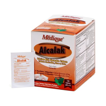 Medique Products Antacid Alcalak 420 mg Strength Chewable Tablet 500 per Box