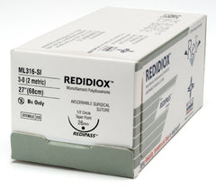 Suture with Needle Reli® Absorbable Uncoated Violet Suture Monofilament Polydioxanone Size 3 - 0 27 Inch Suture 1-Needle 26 mm Length 1/2 Circle Taper Point Needle