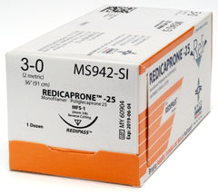 Suture with Needle Reli® Absorbable Uncoated Undyed Suture Monofilament Poliglecaprone Size 3 - 0 36 Inch Suture 1-Needle 24 mm Length 3/8 Circle Reverse Cutting Needle