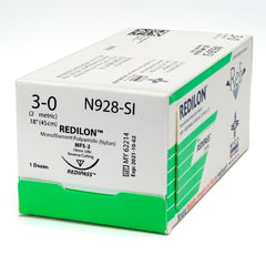 Suture with Needle Reli® Redilon Nonabsorbable Uncoated Black Suture Monofilament Nylon Size 4 - 0 10 Inch Suture 1-Needle 19 mm Length 3/8 Circle Reverse Cutting Needle