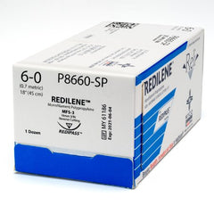 Suture with Needle Reli® Redilene Nonabsorbable Uncoated Blue Suture Monofilament Polypropylene Suture Size 6 - 0 18 Inch Suture 1-Needle 16 mm Length 3/8 Circle Conventional Cutting Needle