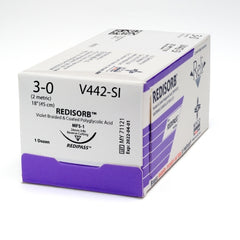 Suture with Needle Reli® Redisorb Absorbable Coated Violet Suture Braided Polyglycolic Acid Suture Size 3 - 0 27 Inch Suture 1-Needle 24 mm Length 3/8 Circle Reverse Cutting Needle