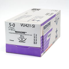 Suture with Needle Reli® Redisorb Absorbable Coated Undyed Suture Braided Polyglycolic Acid Suture Size 5 - 0 27 Inch Suture 1-Needle 19 mm Length 3/8 Circle Reverse Cutting Needle