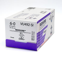 Suture with Needle Reli® Redisorb Absorbable Coated Undyed Suture Braided Polyglycolic Acid Suture Size 6 - 0 18 Inch Suture 1-Needle 13 mm Length 3/8 Circle Reverse Cutting Needle with Precision Point