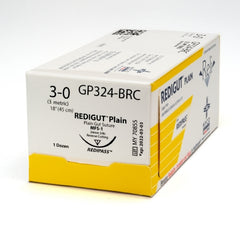 Suture with Needle Reli® Absorbable Uncoated Undyed Suture Plain Gut Size 3 - 0 18 Inch Suture 1-Needle 24 mm Length 3/8 Circle Reverse Cutting Needle