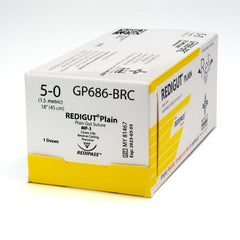 Suture with Needle Reli® Absorbable Uncoated Undyed Suture Plain Gut Size 5 - 0 18 Inch Suture 1-Needle 13 mm Length 3/8 Circle Reverse Cutting Needle with Precision Point