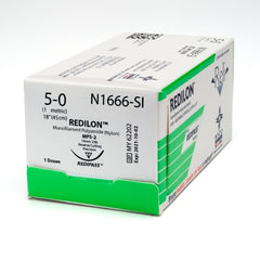 Suture with Needle Reli® Redilon Nonabsorbable Uncoated Black Suture Monofilament Nylon Size 5 - 0 18 Inch Suture 1-Needle 19 mm Length 3/8 Circle Precision Reverse Cutting Needle