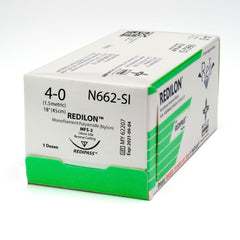 Suture with Needle Reli® Redilon Nonabsorbable Uncoated Black Suture Monofilament Nylon Size 4 - 0 18 Inch Suture 1-Needle 19 mm Length 3/8 Circle Reverse Cutting Needle