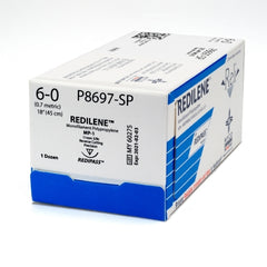Suture with Needle Reli® Redilene Nonabsorbable Uncoated Blue Suture Monofilament Polypropylene Suture Size 6 - 0 18 Inch Suture 1-Needle 11 mm Length 3/8 Circle Reverse Cutting Needle