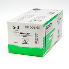 Suture with Needle Reli® Redilon Nonabsorbable Uncoated Black Suture Monofilament Nylon Size 5 - 0 18 Inch Suture 1-Needle 16 mm Length 3/8 Circle Conventional Cutting Needle