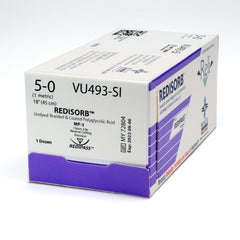 Suture with Needle Reli® Redisorb Absorbable Coated Undyed Suture Braided Polyglycolic Acid Suture Size 5 - 0 18 Inch Suture 1-Needle 13 mm Length 3/8 Circle Reverse Cutting Needle with Precision Point