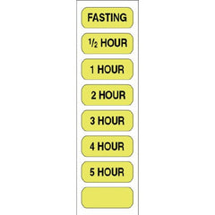 Precision Dynamics Pre-Printed Label Communication Fill In Fluorescent Yellow Paper Fasting/1/2 Hour/1 Hour/2 Hour/3 Hour/4 Hour/5 Hour Black Safety and Instructional 1/2 X 1-1/4 Inch - M-1007904-2942 - Pack of 100