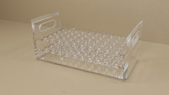 PANTek Technologies LLC Stacking Test Tube Rack Mitchell Plastics 50 Place 20 mm Tube Size Clear 5-1/2 X 5-1/2 X 11 Inch