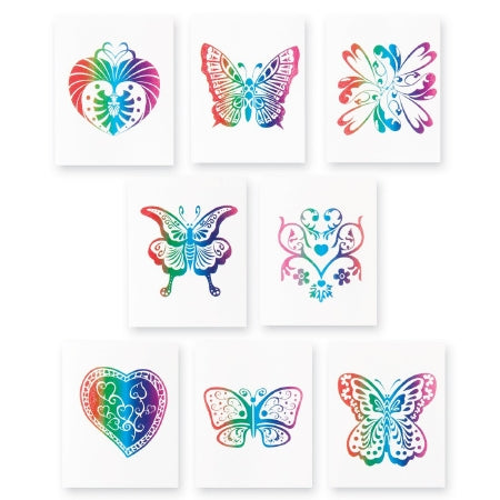 SmileMakers SmileMakers® 144 per Unit Rainbow Glitter Designs Temporary Tattoo 1.25 Inch