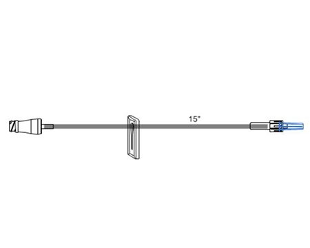 ICU Medical Extension Set 17 Inch Tubing 2 Ports DEHP-Free - M-1008507-4292 - Case of 50