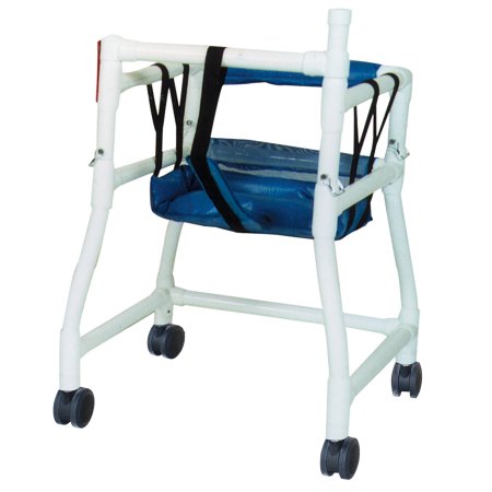 MJM International Walker Chair Adjustable Height Adapt A Walker PVC Frame 250 lbs. Weight Capacity 19 to 22 Inch Seat Height