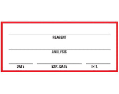 Shamrock Scientific Pre-Printed / Write On Label Shamrock Communication Fill In White Litho Paper _____ / REAGENT / _____ / ANALYSIS / _____ DATE INIT Black Lab / Specimen 2 X 4-1/4 Inch - M-1008780-1144 - Roll of 1