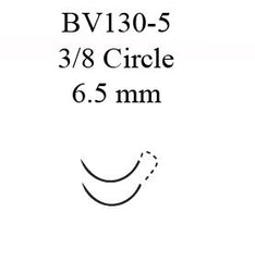 Suture with Needle Prolene Nonabsorbable Uncoated Blue Suture Monofilament Polypropylene Suture Size 8 - 0 24 Inch Suture Double-Armed 6.5 mm Length 3/8 Circle Taper Point Needle