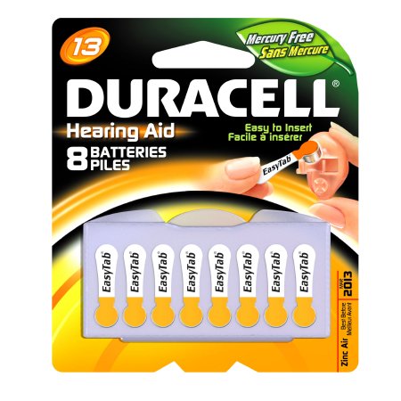 Duracell Zinc-Air Battery Duracell® 13 Cell 1.4V Disposable 8 Pack - M-1009766-1869 - Case of 36