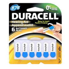 Duracell Zinc-Air Battery Duracell® 675 Cell 1.4V Disposable 6 Pack - M-1009767-4114 - Case of 36