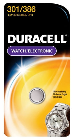 Duracell Silver Oxide Battery Duracell® 301 / 386 Coin Cell 1.5V Disposable 1 Pack - M-1009774-4630 - Case of 36