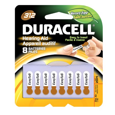 Duracell Zinc-Air Battery Duracell® 312 Cell 1.4V Disposable 8 Pack - M-1009792-2622 - Box of 6