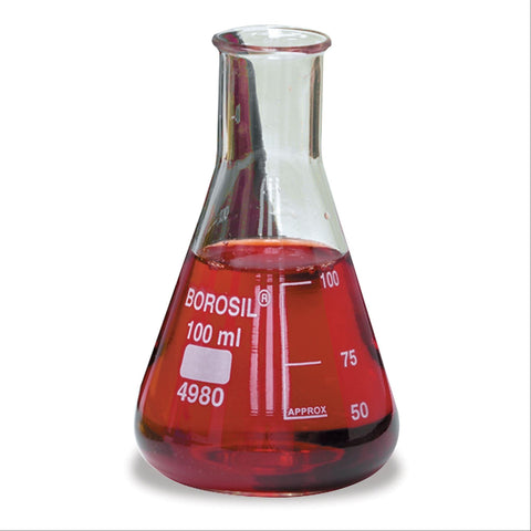 100mL Glass Erlenmeyer Flasks 100mL ,12 / pk - Axiom Medical Supplies