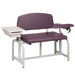 Clinton Industries Blood Drawing Chair Lab X Series Bariatric Padded Flip Up Arm Warm Gray