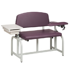 Clinton Industries Blood Drawing Chair Lab X Series Bariatric Padded Flip Up Arm Burgundy