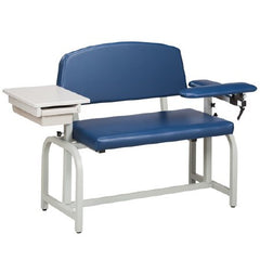 Clinton Industries Blood Drawing Chair Lab X Series Padded Flip Up Arm Royal Blue