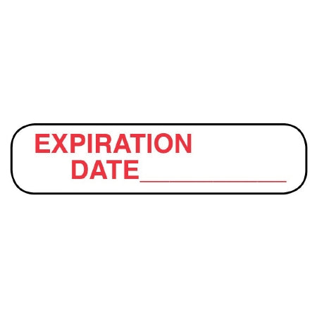 Apothecary Products Pre-Printed Label Apothecary Products® Communication Fill In White Paper EXPIRATION/DATE _____ Red Quality Control Label 3/8 X 1-9/16 Inch - M-1011487-1472 - Box of 1000