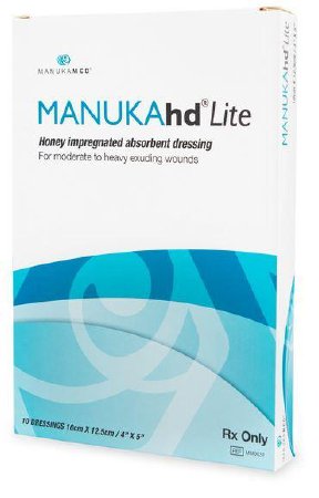 Manukamed Impregnated Dressing MANUKAhd Lite® 4 X 5 Inch Polymer Manuka Honey Sterile