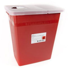 Sharps Container McKesson Prevent® 13-3/4 W X 13-3/4 D X 14 H Inch 8 Gallon Red Base / Translucent Lid Horizontal / Vertical Entry Hinged Rotor Lid - M-1011861-2447 - Each