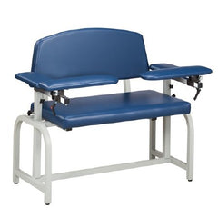 Clinton Industries Blood Drawing Chair Lab X Series Padded Flip Up Arm Royal Blue
