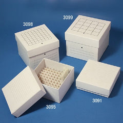 Globe Scientific Cardboard Storage Box 115 X 134 X 134 mm, 49-Place (7 X 7), White For 15 mL Centrifuge Tubes
