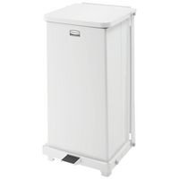 RJ Schinner Co Trash Can Rubbermaid® Defenders® 12 gal. Square White Steel Step On - M-1012099-1497 - Each