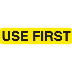 Market Lab Inc Pre-Printed Label Auxiliary Label Yellow Paper USE FIRST Black Quality Control Label 37-100 X 11-31/50 Inch - M-1012437-1295 - Pack of 1000