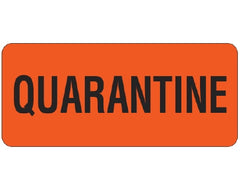 Shamrock Scientific Pre-Printed Label Shamrock Warning Label Fluorescent Red Matte Coldstick Qyarantine Black Biohazard 1 X 2-1/4 Inch - M-1012542-2263 - Roll of 500