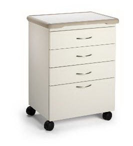 Midmark Mobile Treatment Cabinet 18 X 27 X 33 Inch Whisper 4 Inch 3 Drawers, 8 Inch One Drawer