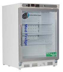 Horizon Scientific Inc Undercounter Refrigerator ABS® Pharmaceutical 4.5 cu.ft. 1 Swing Glass Door Automatic Defrost