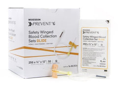 McKesson Prevent® G Blood Collection Set 25 Gauge 3/4 Inch Needle Length Safety Needle 12 Inch Tubing Sterile