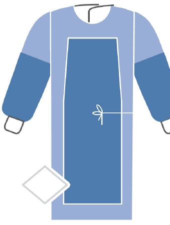 Invenio Healthcare Film-Reinforced Surgical Gown with Towel ComfortGuard® X-Large Blue Sterile AAMI Level 3 Disposable