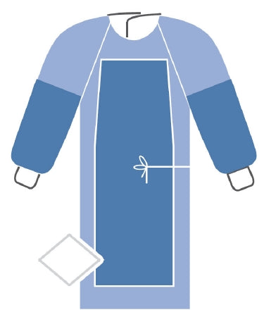 Invenio Healthcare Film-Reinforced Surgical Gown with Towel ComfortGuard® Large Blue Sterile AAMI Level 3 Disposable
