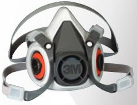 R3 Safety 3M™ 6000 Reusable Respirator Industrial N95 Half Face 4 Point Adjustable Head Strap Medium Gray