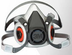 R3 Safety 3M™ 6000 Reusable Respirator Industrial N95 Half Face 4 Point Adjustable Head Strap Medium Gray